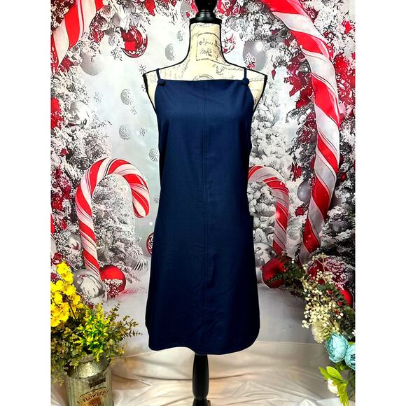 Lulu's Chic Ease Sleeveless Apron Mini Dress Navy Blue XL - Picture 7 of 16